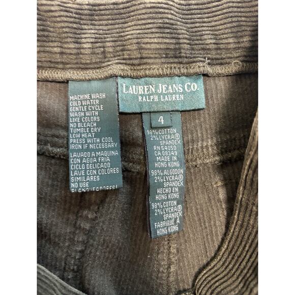 Lauren Jeans Co Ralph Lauren Corduroy Pants Woman 4 Straight Leg Olive Green VTG - Picture 6 of 9